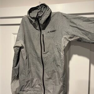adidas Terrex Gray Windbreaker Jacket L running and outdoor